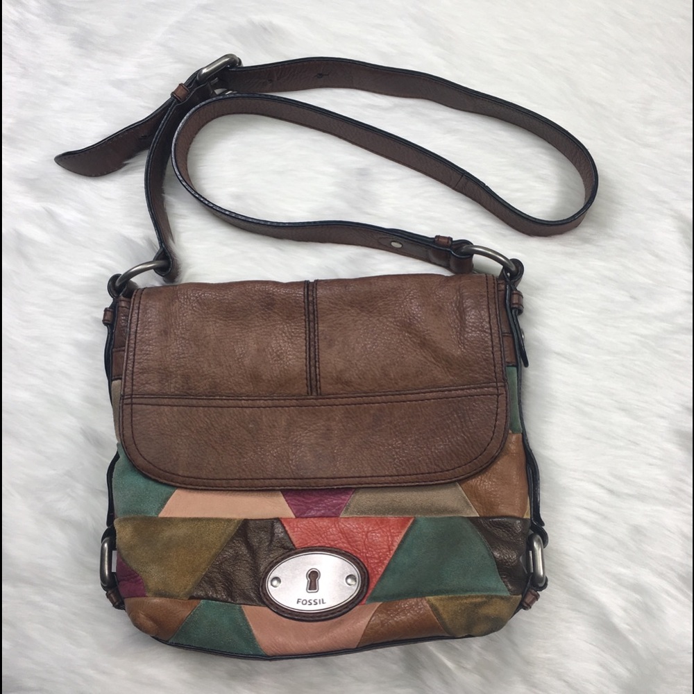 Fossil Vintage Flap Leather Crossbody Bag
